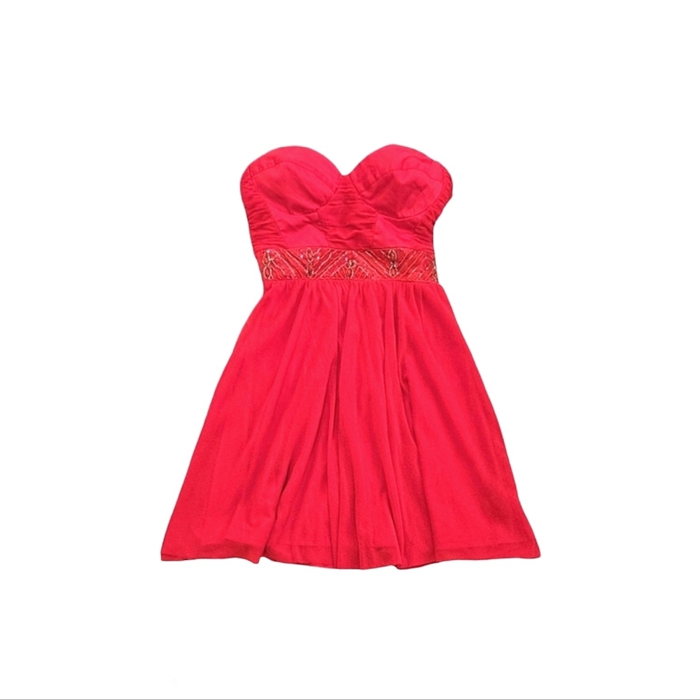 ASOS Red Strapless Sweetheart Neckline Mini Cocktail Dress Size 4
